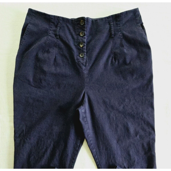 Boden Chinos Womens 18 Dark Blue Button Fly Ankle Pants Casual Preppy Minimalist - Picture 3 of 11
